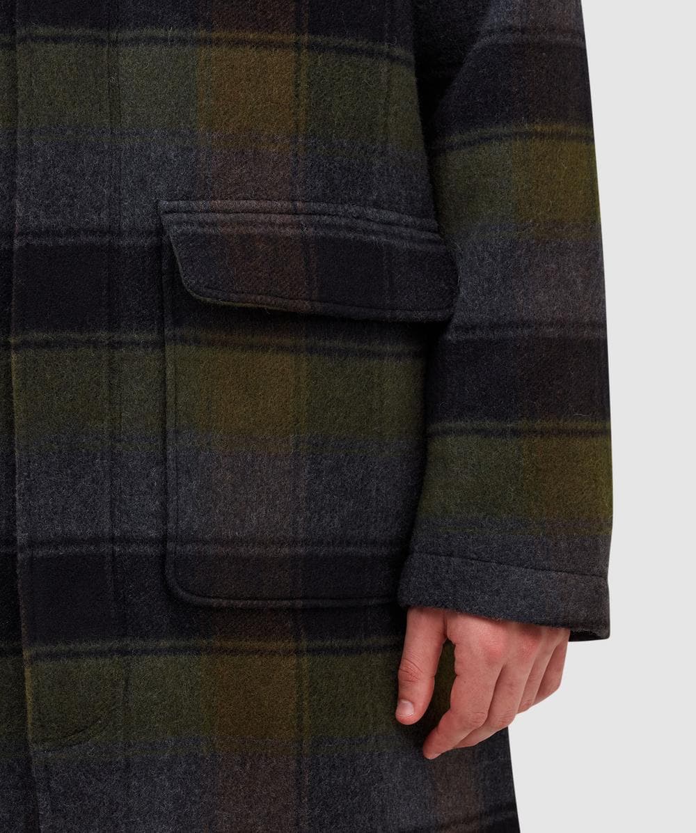 Universal Works Berlin wool check account jacket | BLACK/BROWN