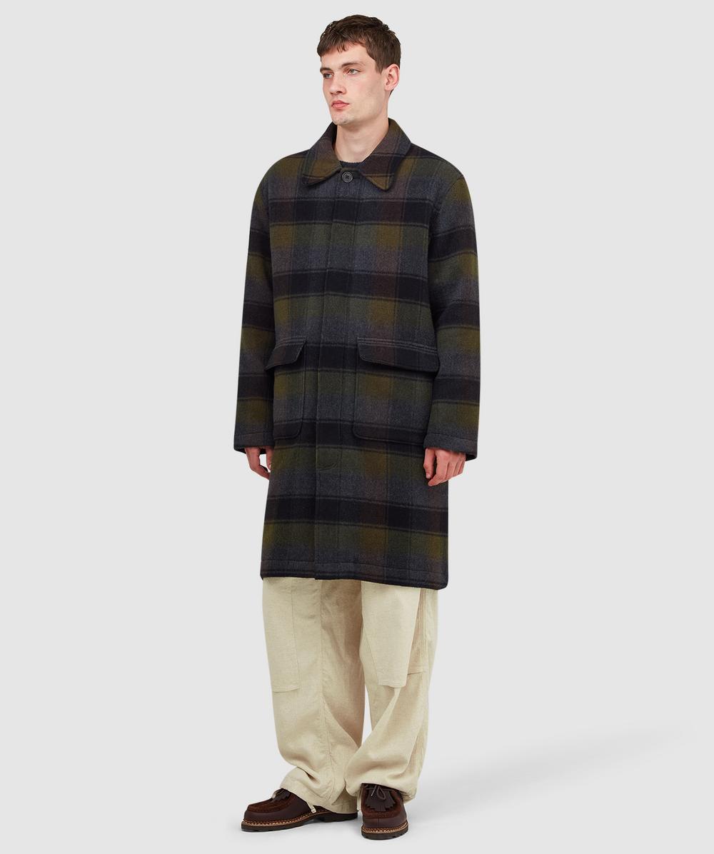 mackdawgjp 様用　URU 19aw コート　WOOL CHECK BE Universal Works Berlin wool check account jacket | BLACK/BROWN