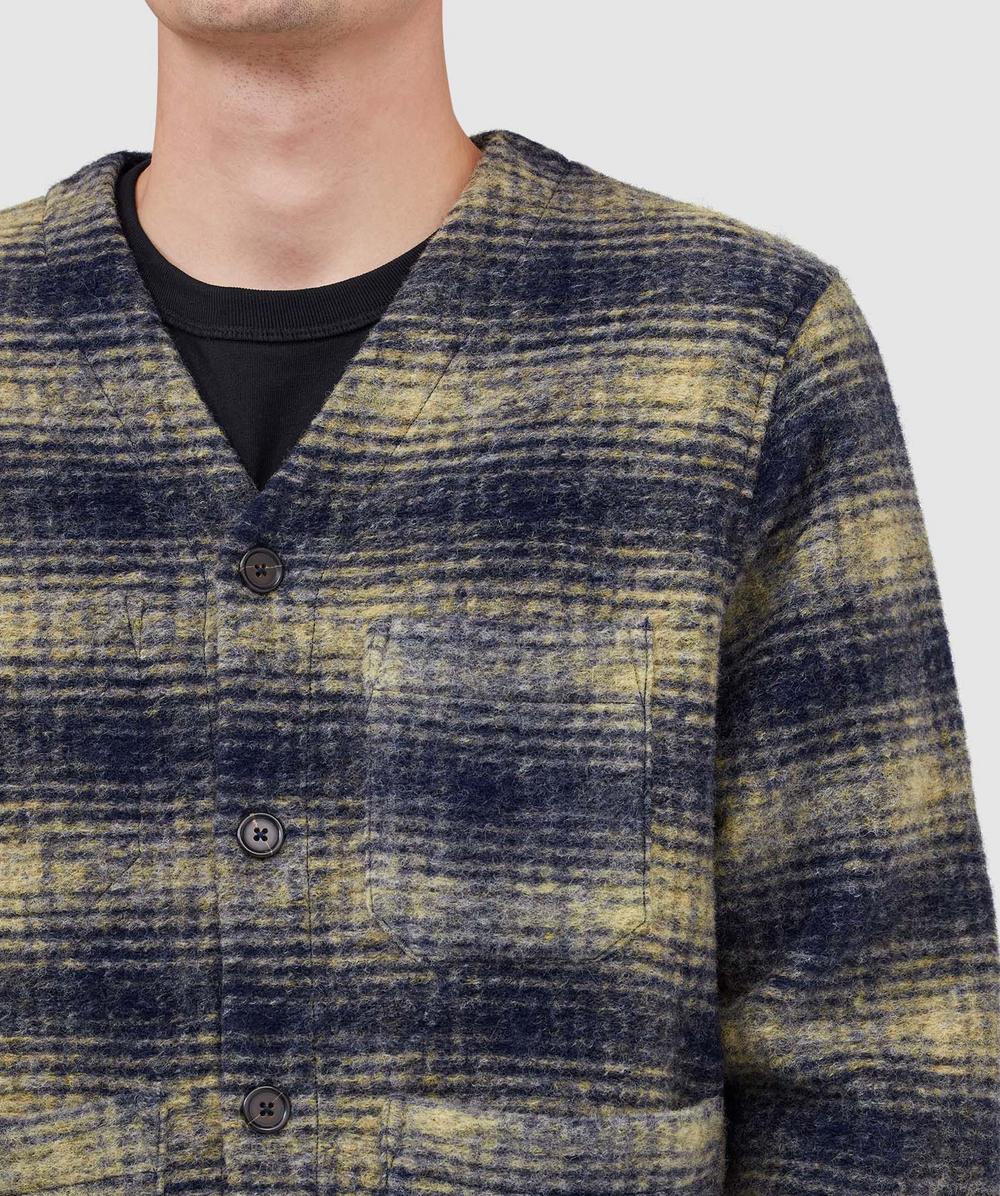 Universal Works Uist fleece cardigan | NAVY | SEVENSTORE