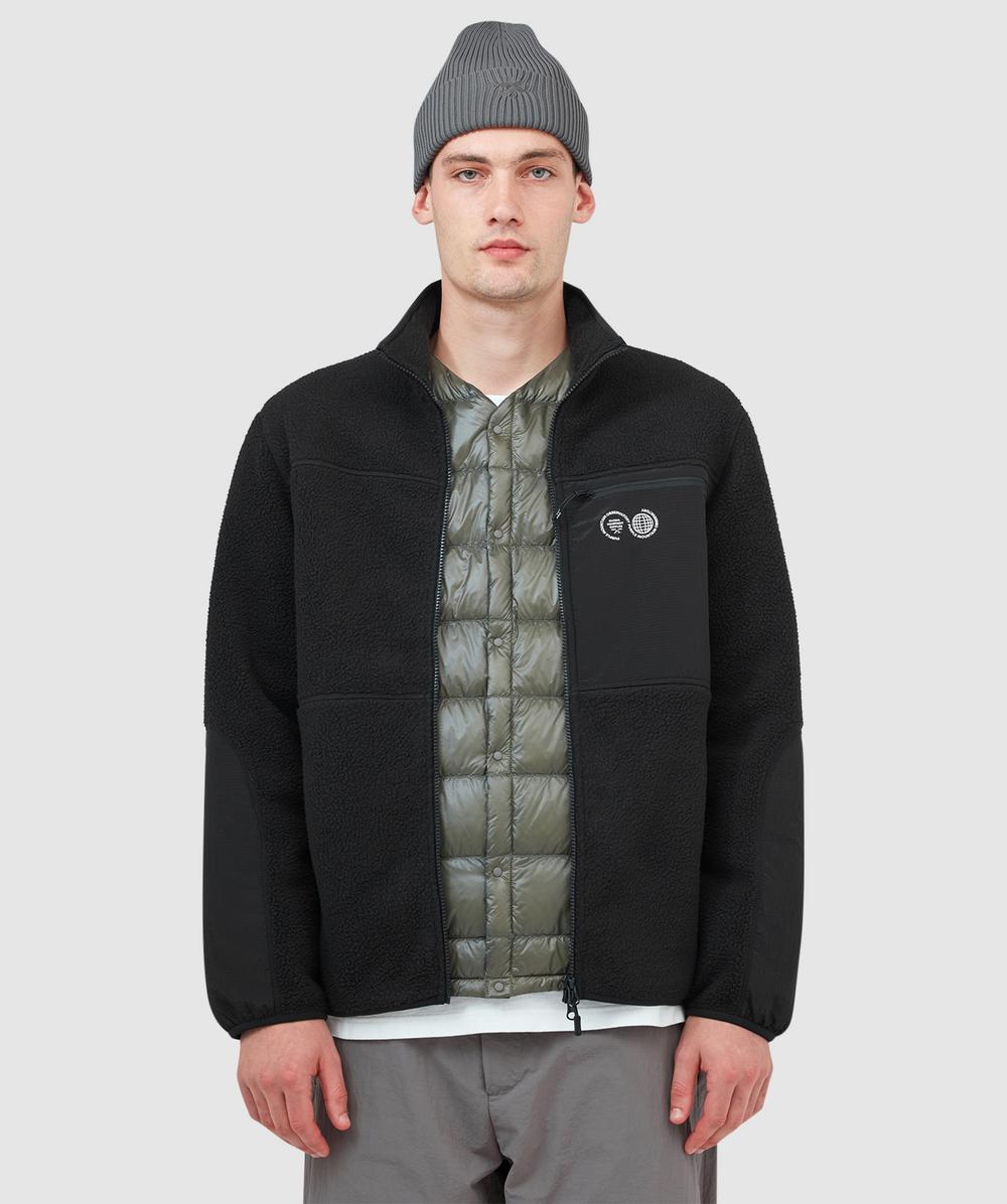 Purple Mountain Observatory Borg Sherpa Fleece Jacket In Black
