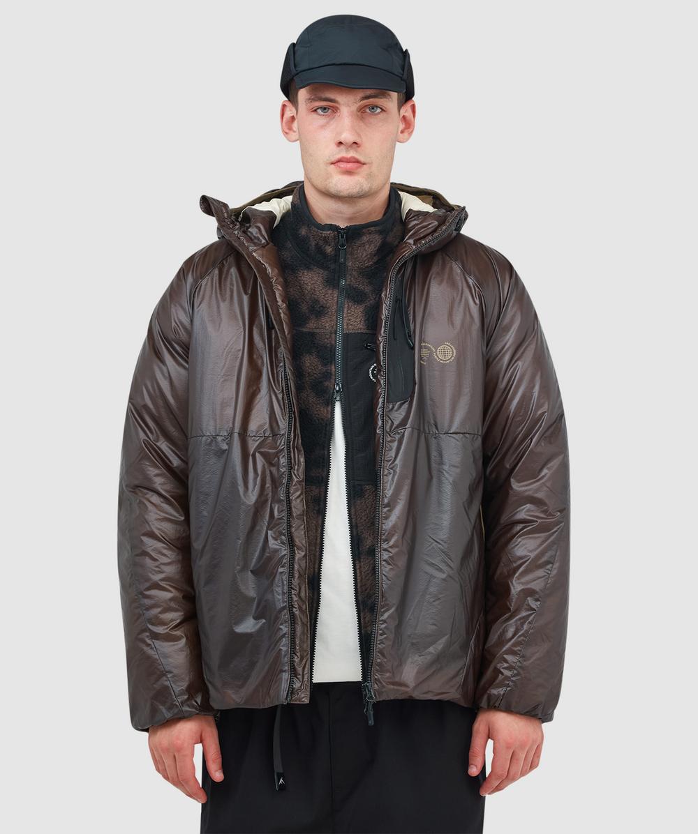 Purple Mountain Observatory Obsidian Shell Puffa Jacket In Green