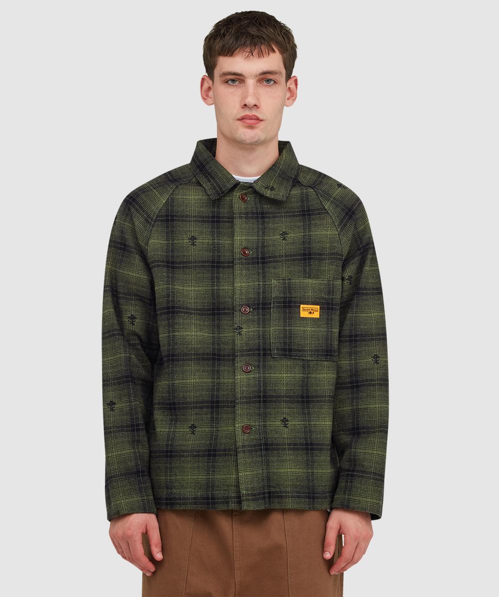 Service Works Thistle Plaid Foh Jacket (Olive - S) - Size S, Male