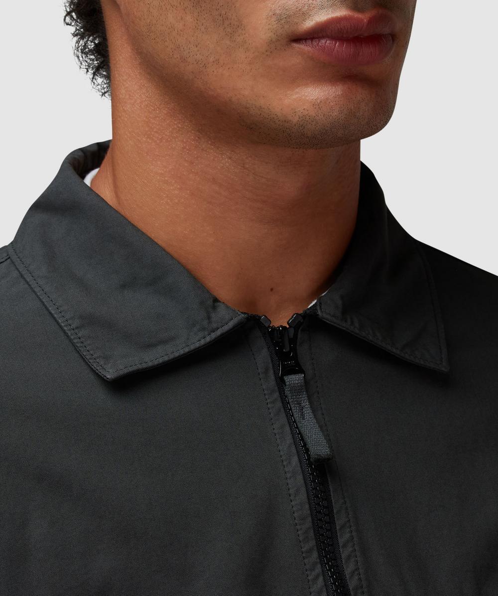 Stone Island Garment dyed cotton zipped overshirt | LEAD GREY