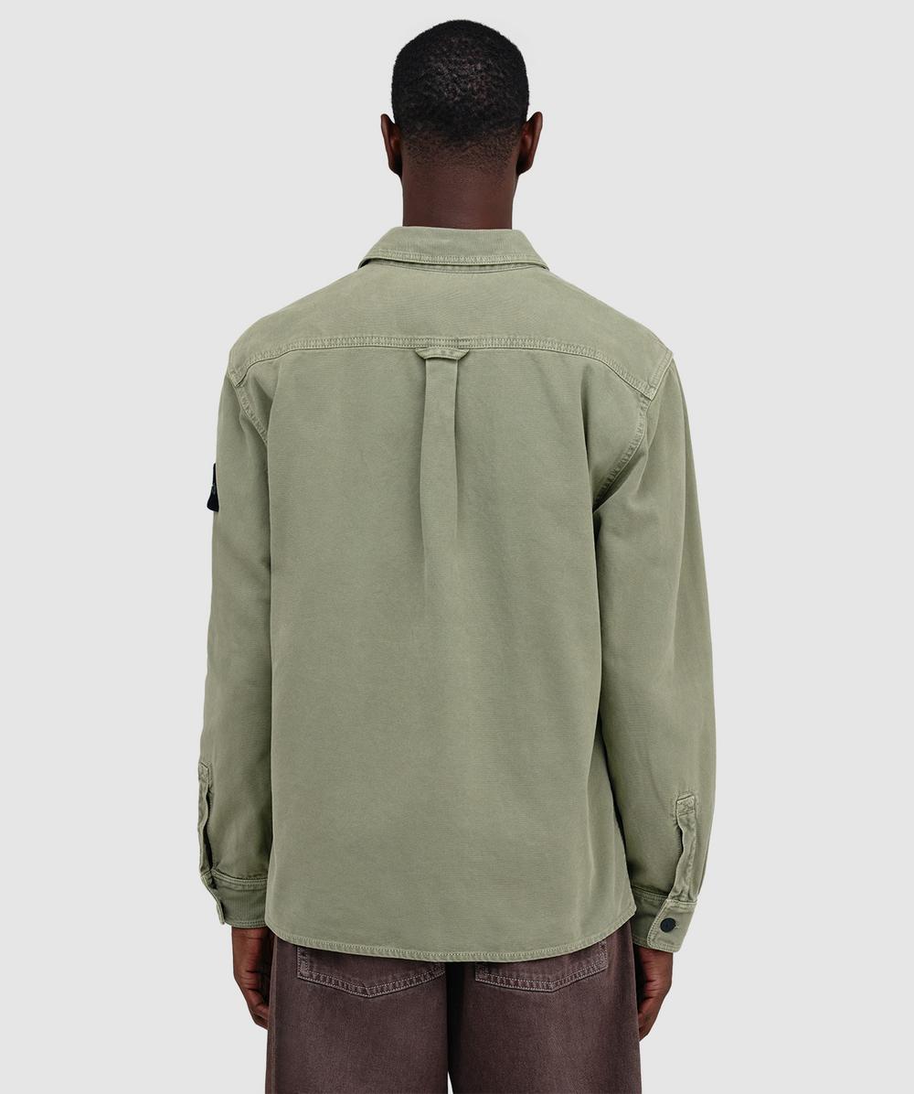Stone Island Panama old effect cotton overshirt | SAGE | SEVENSTORE