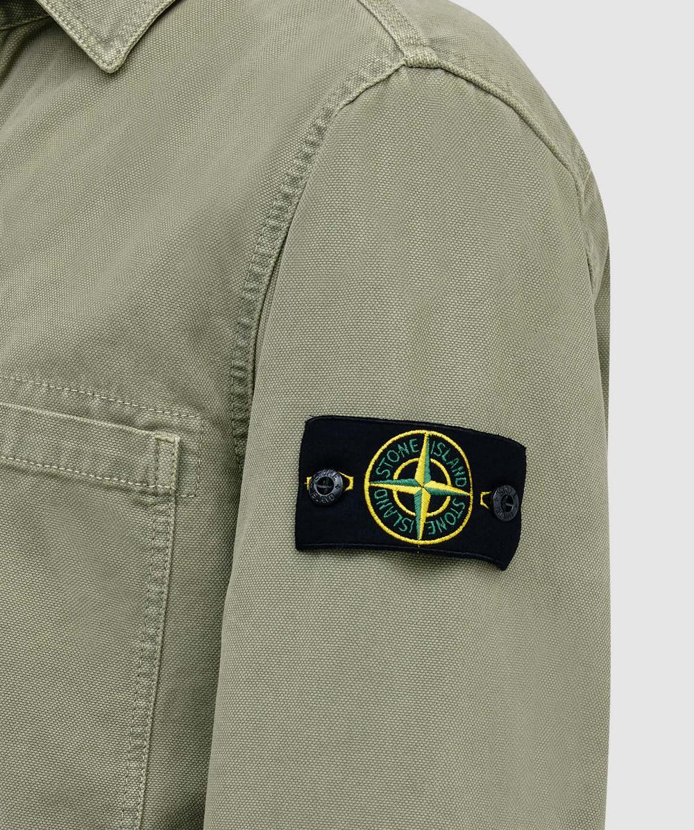 Stone Island Panama old effect cotton overshirt | SAGE | SEVENSTORE