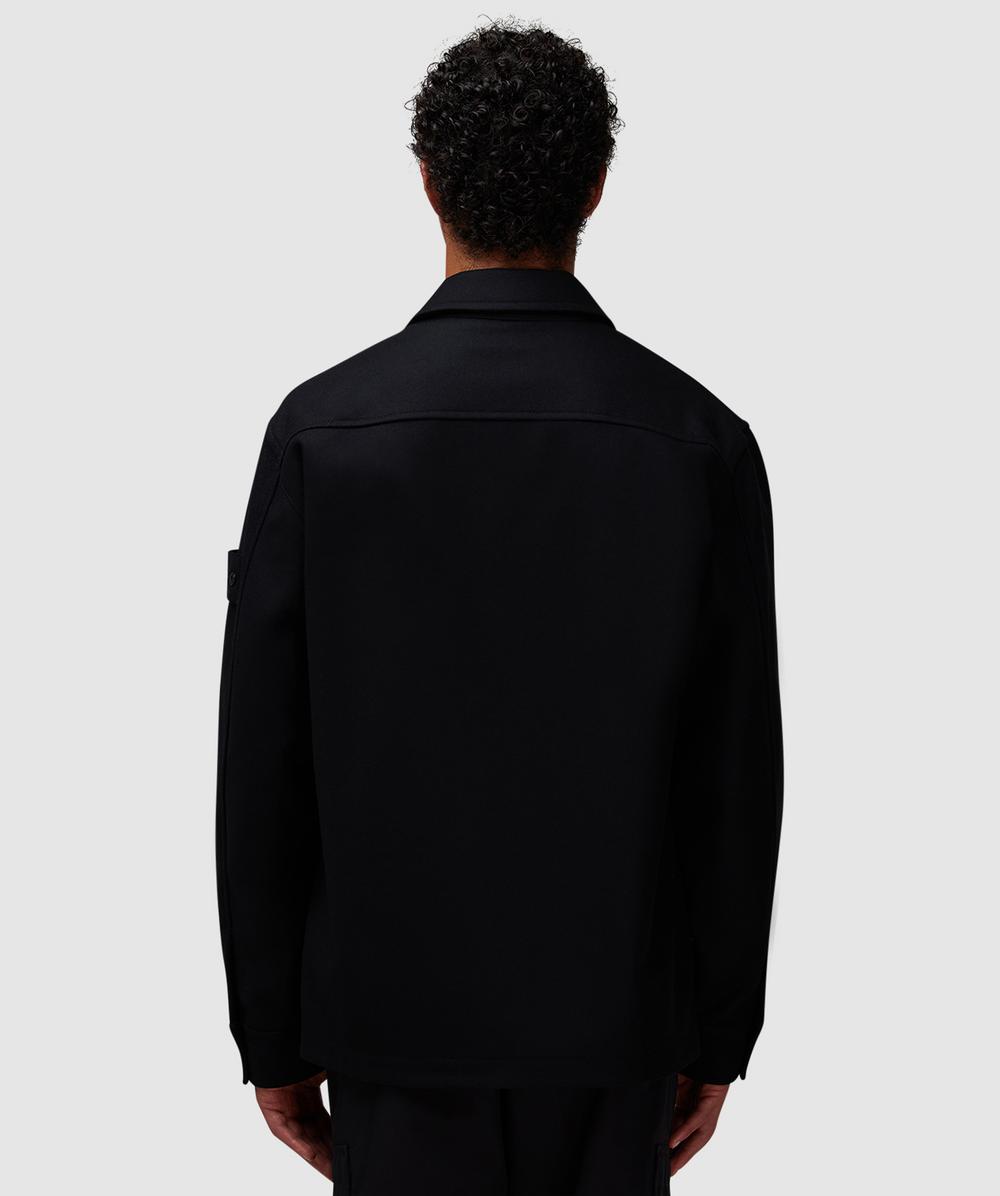 Stone Island Ghost nylon wool overshirt | BLACK | SEVENSTORE