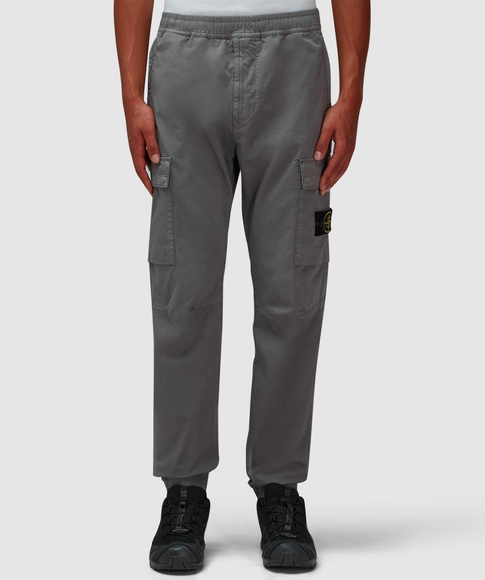 Stone Island Organic Cotton Cargo Pant In Gray