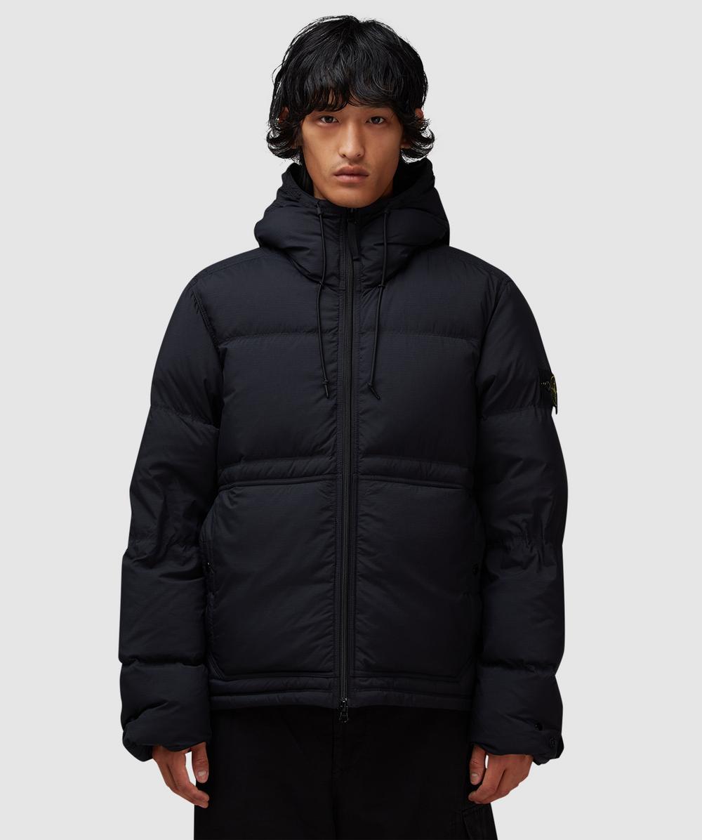 Stone Island Matt Cordura Down Parka Jacket (Black - Xl) - Size XL, Male