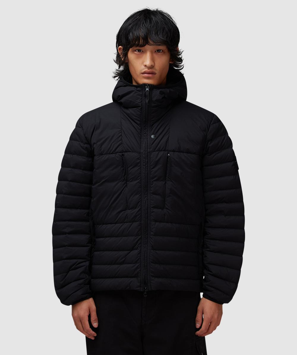 Stone Island Nylon Stretch Down Jacket In Blue