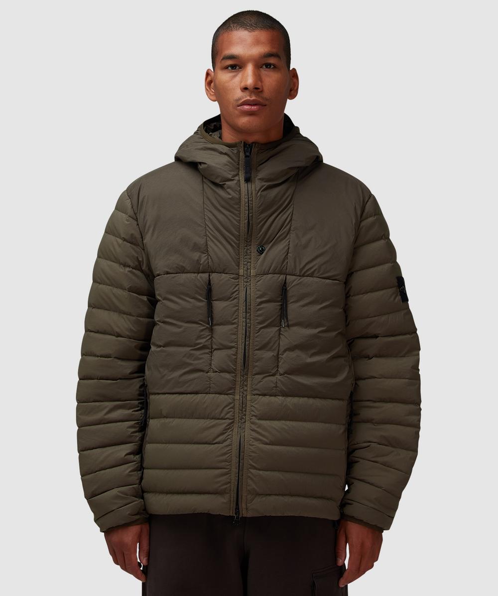 Stone Island Seamless Tunnel Down Jacket (Military Green - L) - Size L, Male