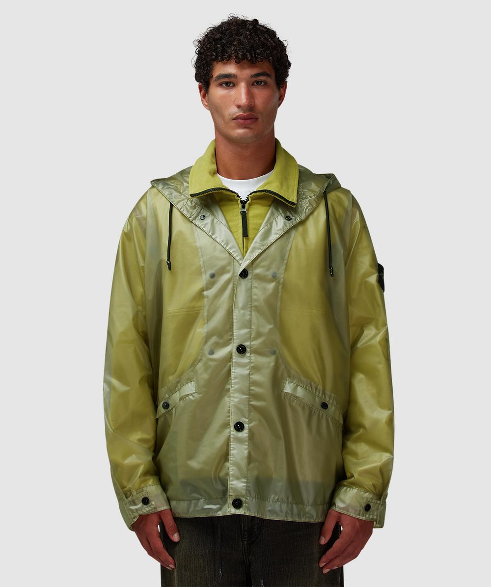 Stone Island Translucent Cover Short Parka Jacket (Felce - Xl) - Size XL, Male