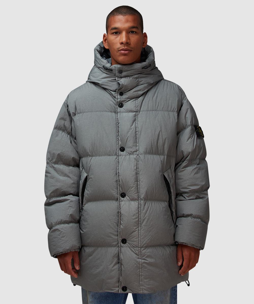 Stone Island Crinkle reps down parka jacket CEMENT SEVENSTORE