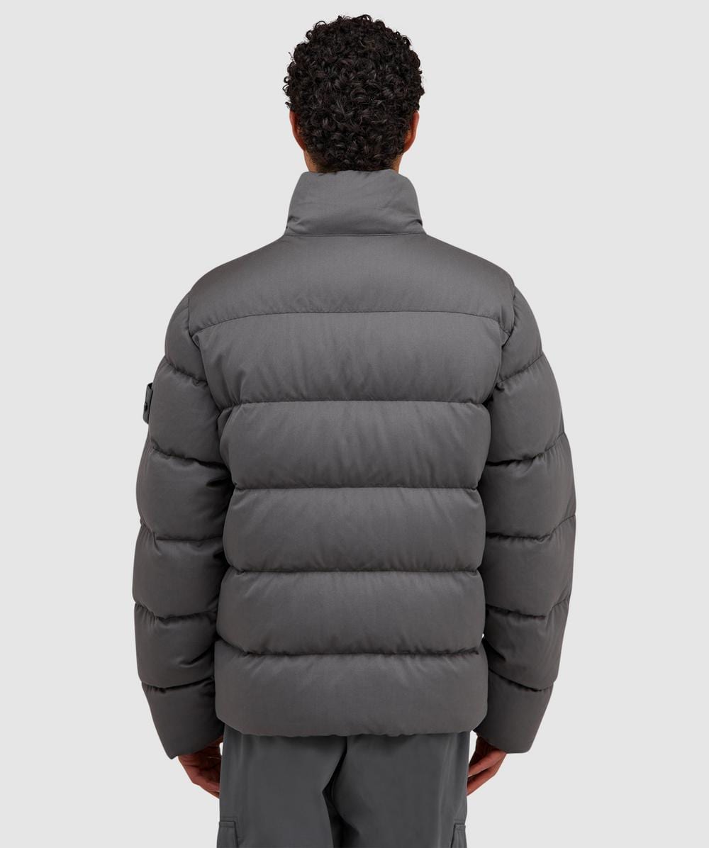 Stone Island Ghost twill wool down jacket | DARK GREY | SEVENSTORE