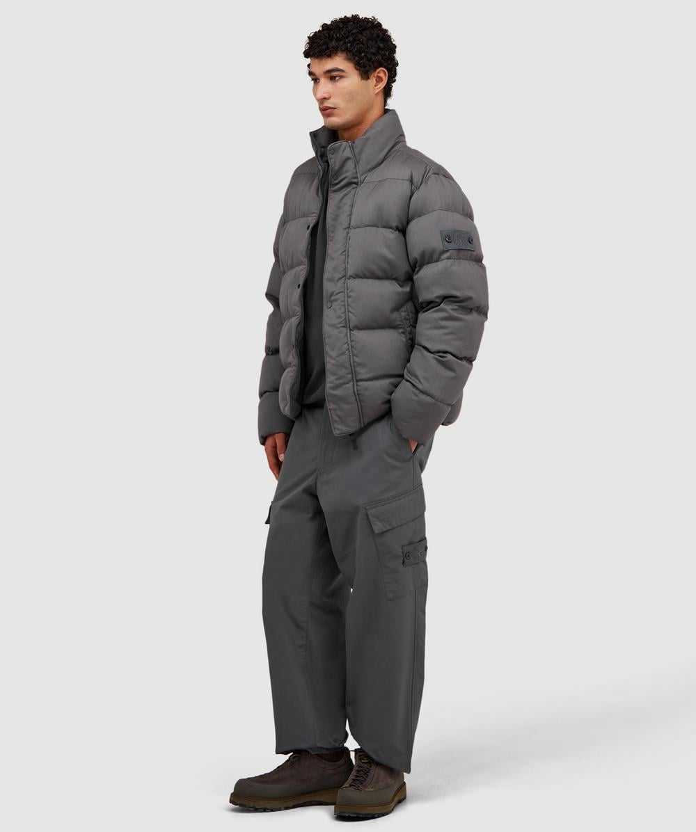 Stone Island Ghost twill wool down jacket | DARK GREY | SEVENSTORE