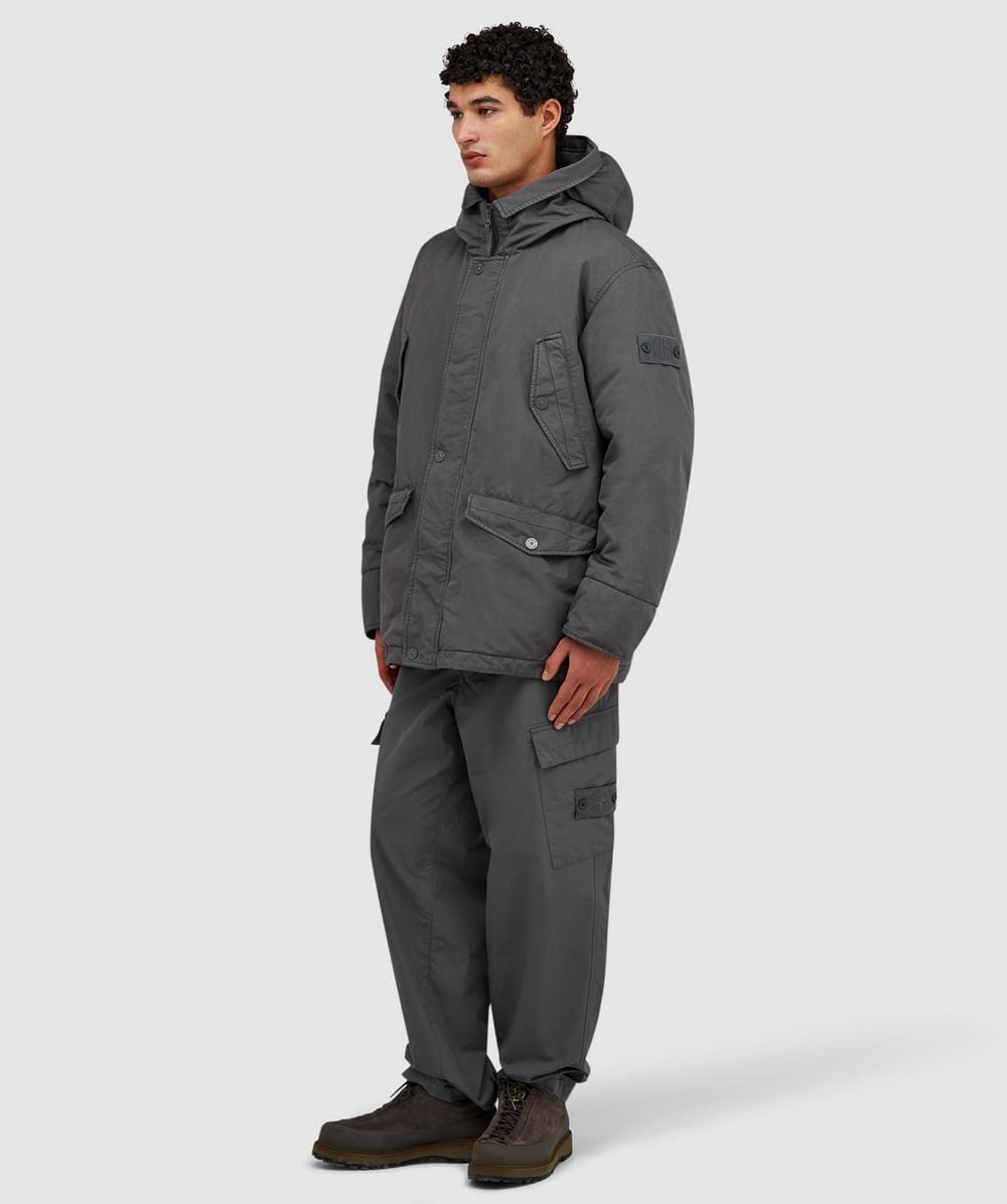 Stone Island Ghost david-TC hooded parka jacket | DARK GREY