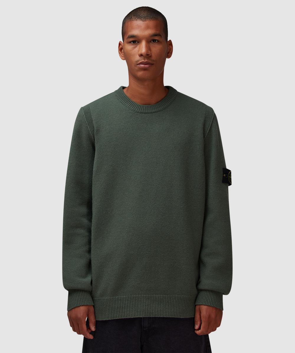 Stone Island Lambswool sweater | MILITARY GREEN | SEVENSTORE