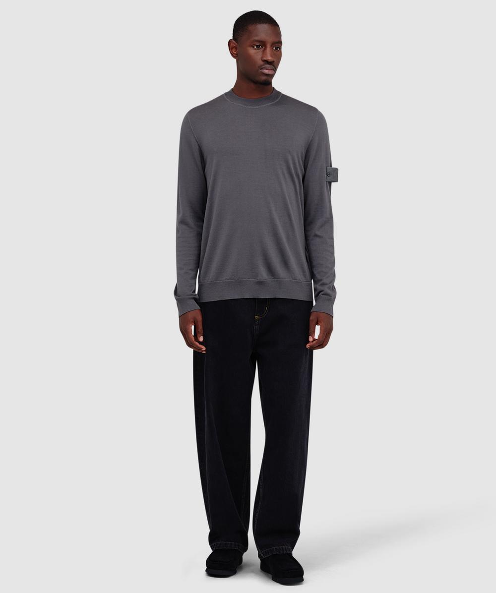 Stone Island Ghost light wool knit sweater | BLACK | SEVENSTORE