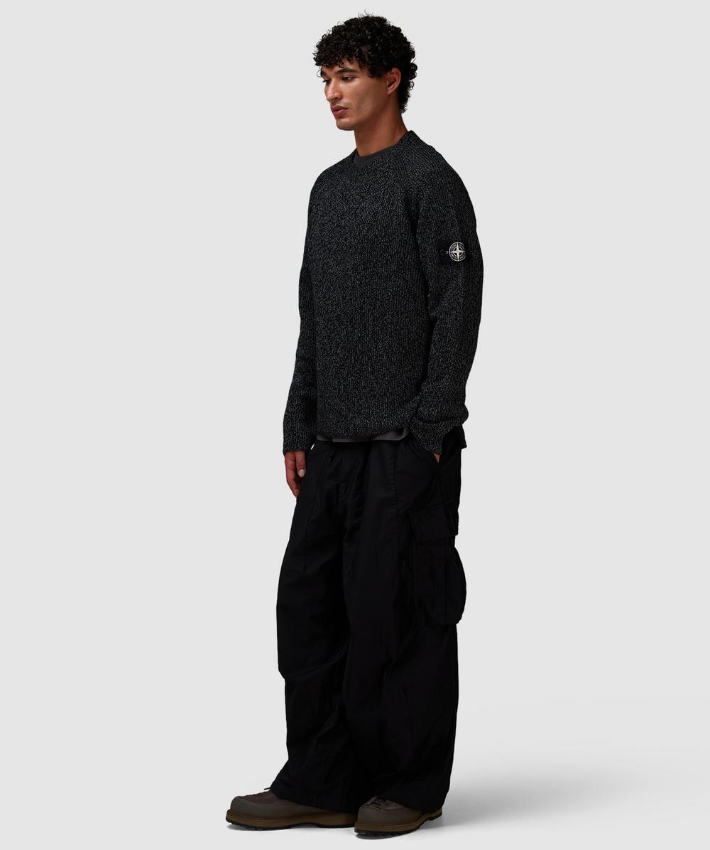 Stone Island Reflective knit sweater | BLACK MELANGE | SEVENSTORE