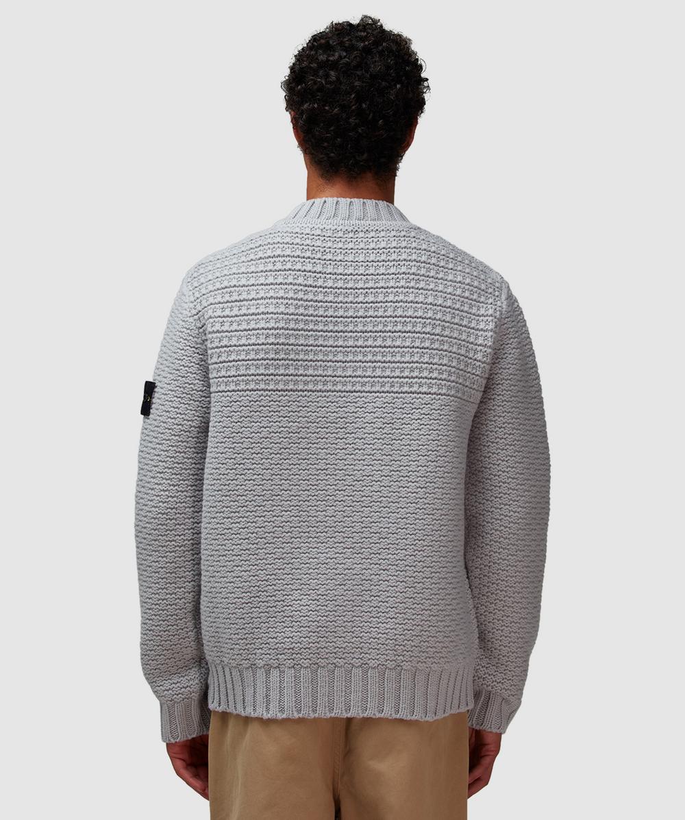 STONE  / ニット・セーター(厚手)/XL/ウール/GRY/無地 Stone Island Pure wool stitch knit sweater | PEARL GREY | SEVENSTORE