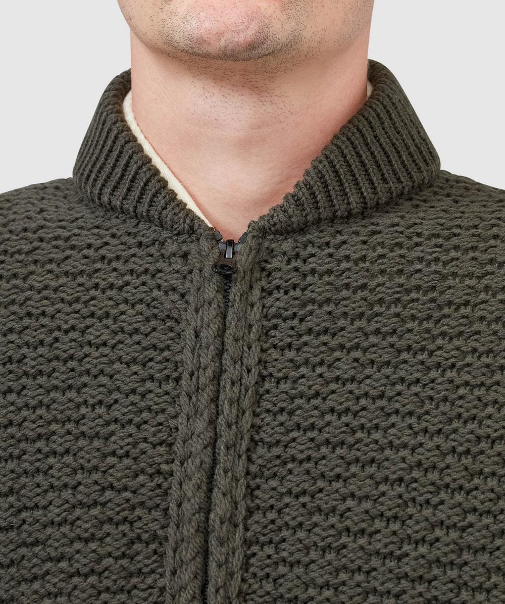 Stone Island Pure wool stitch zipped cardigan | MILITARY GREEN
