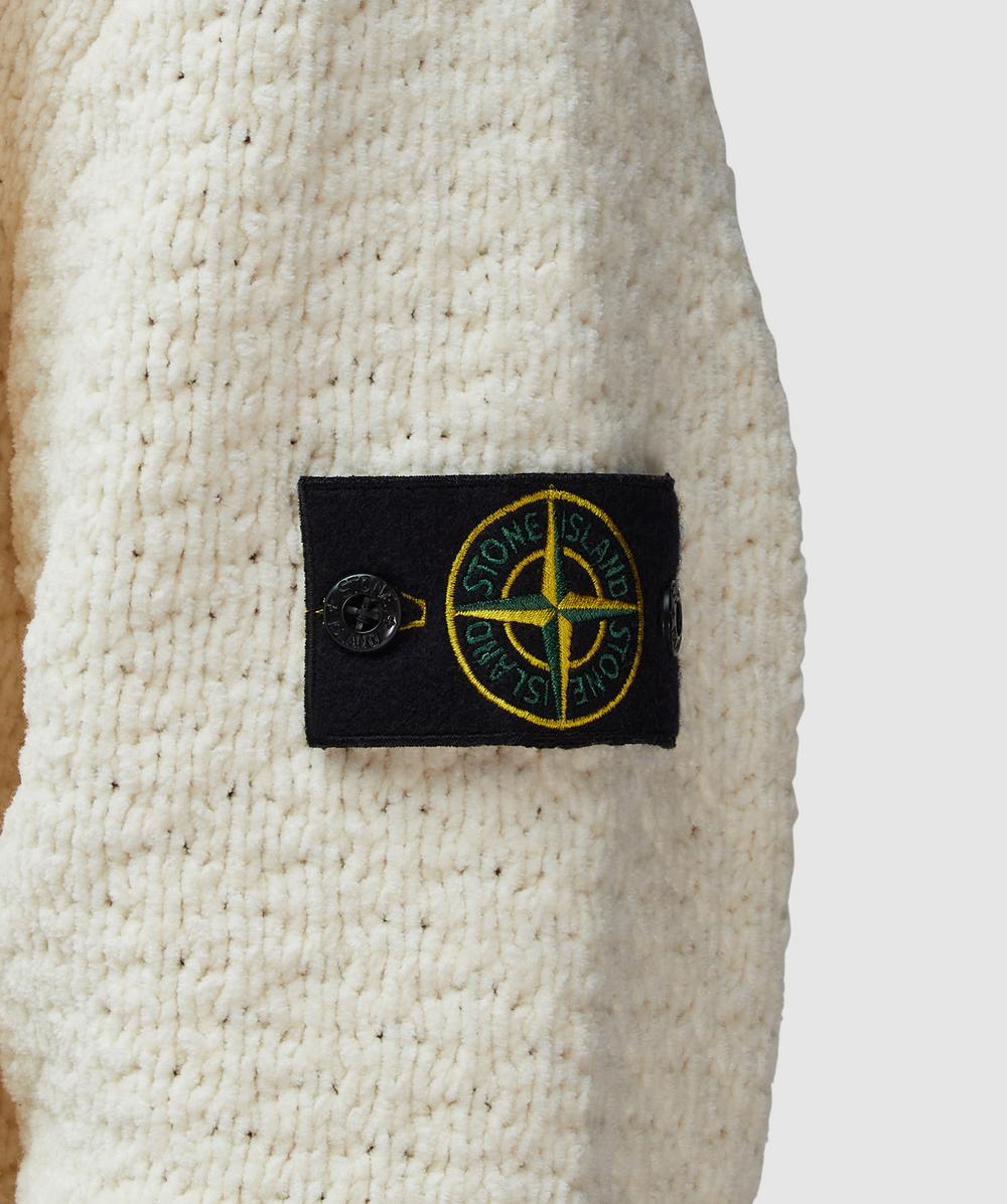 Stone Island Chenille mock neck sweater | IVORY | SEVENSTORE