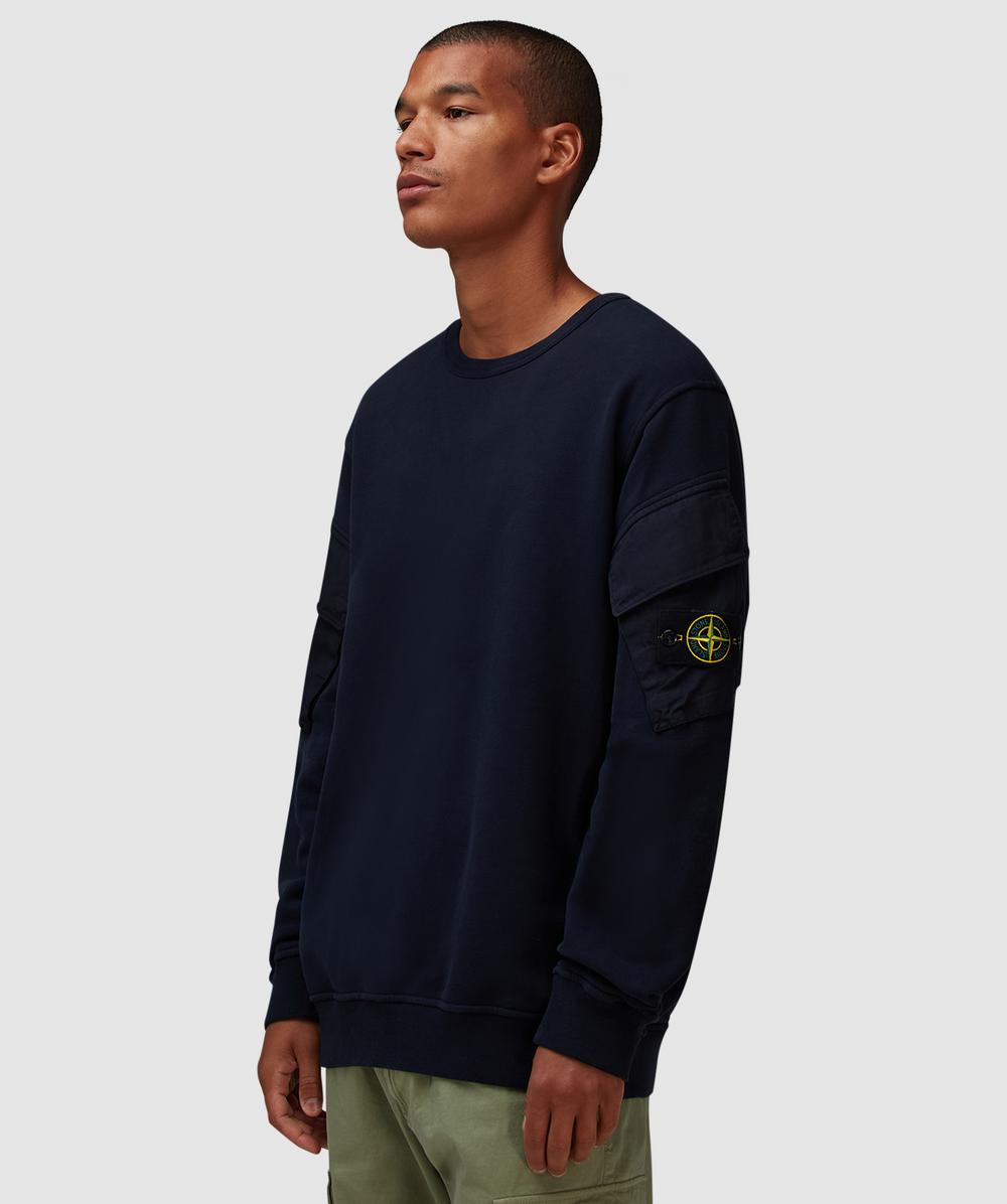 Stone Island Garment dyed pocket sweater | NAVY BLUE | SEVENSTORE