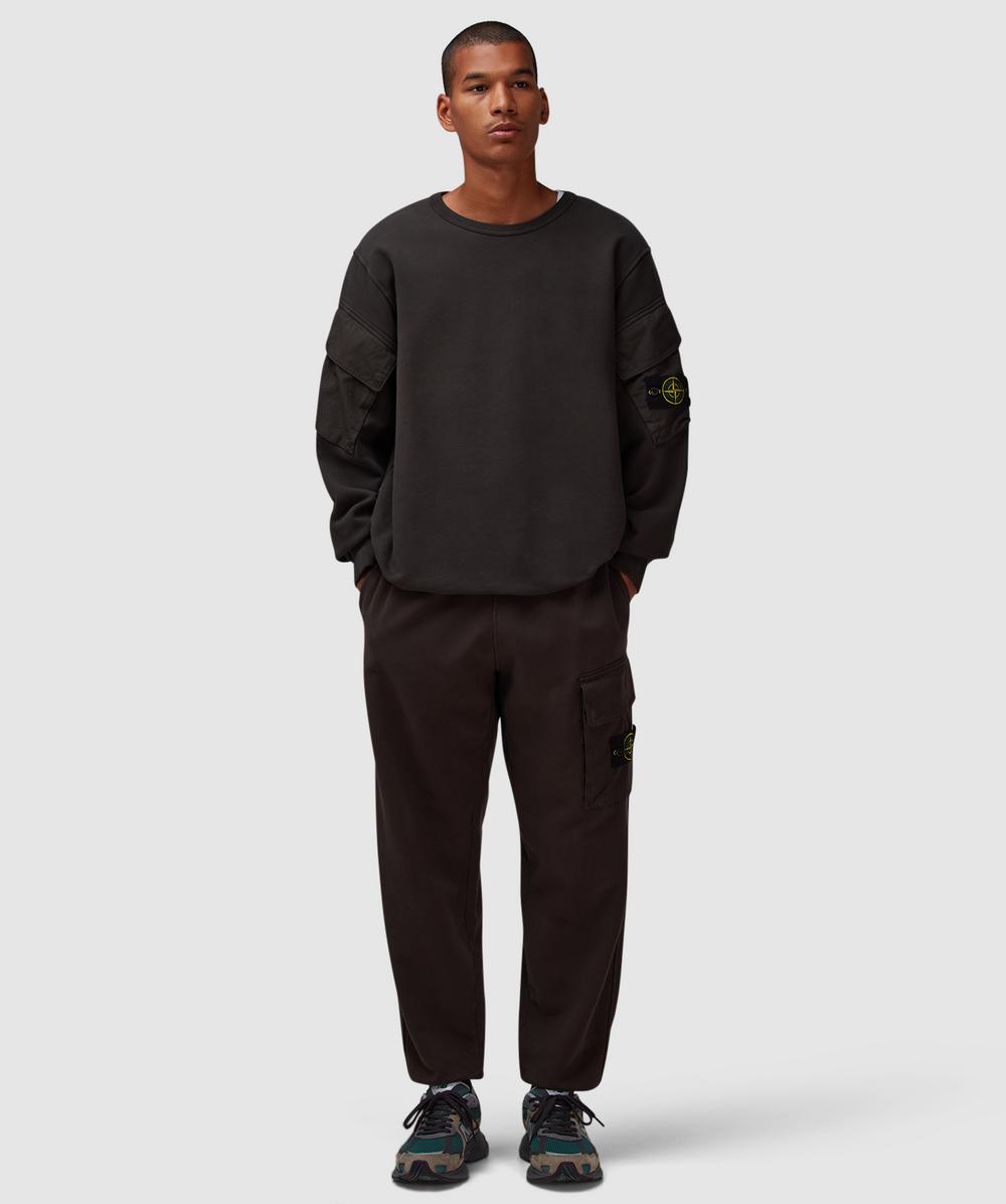 Stone Island Garment dyed pocket sweater | LEAD GREY