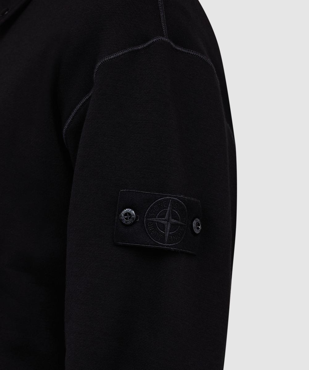 Stone Island Ghost wool fleece zipped track jacket | BLACK