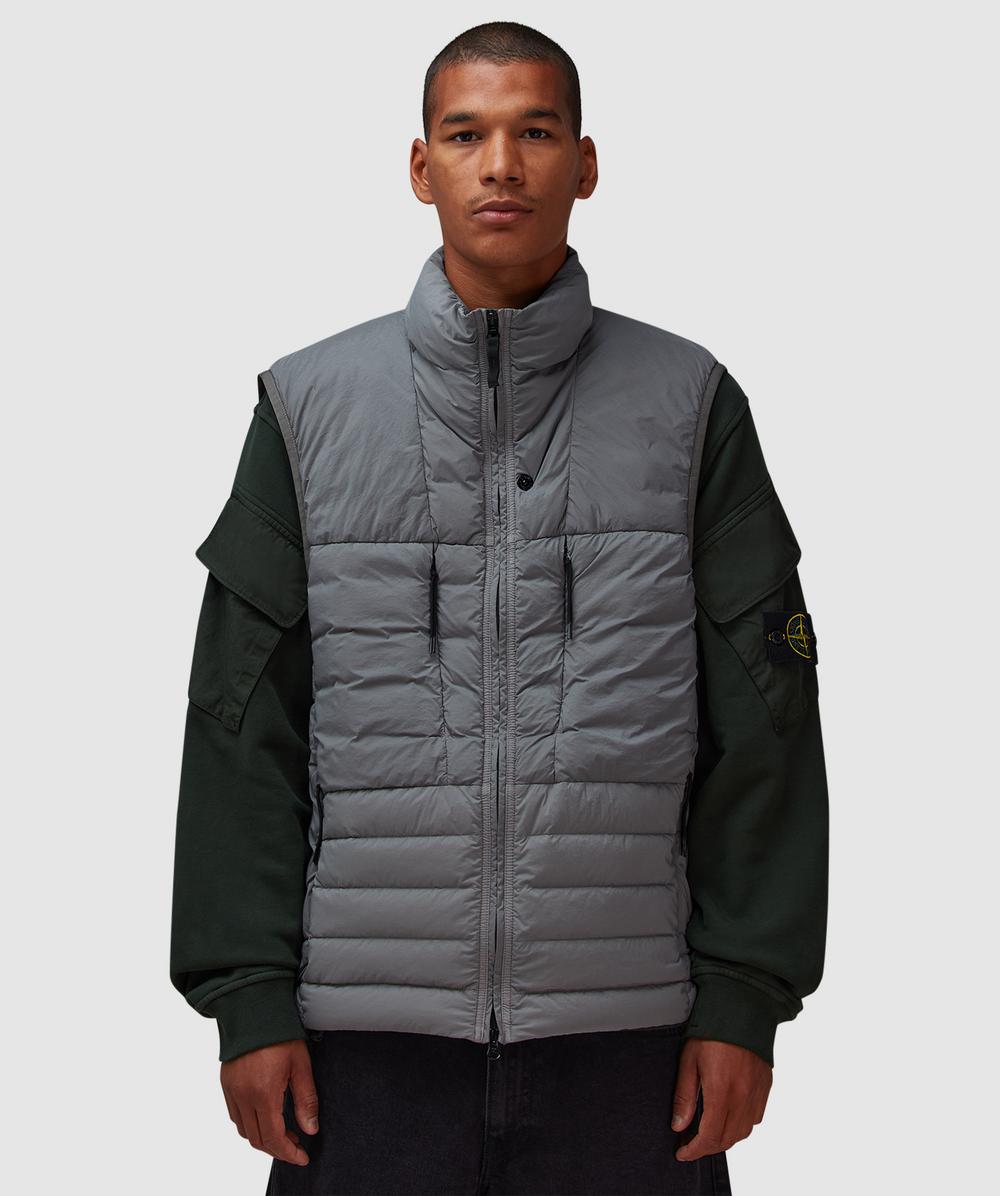 Stone Island Seamless Tunnel Down-tc Vest In Gray