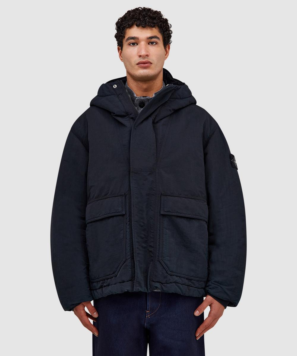 Stone Island Naslan-TC corrosion short parka jacket | BLACK
