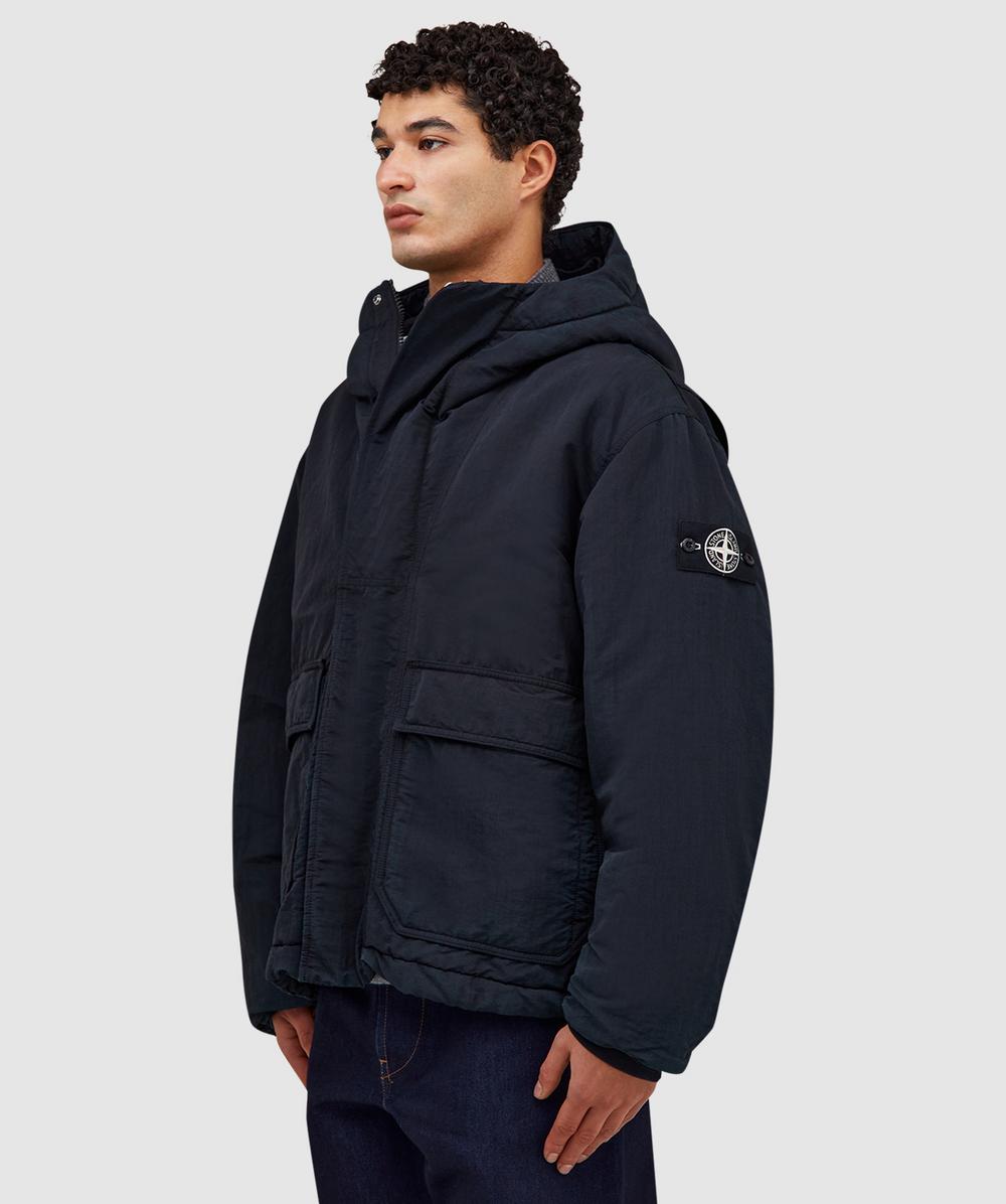 Stone Island Naslan-TC corrosion short parka jacket | BLACK