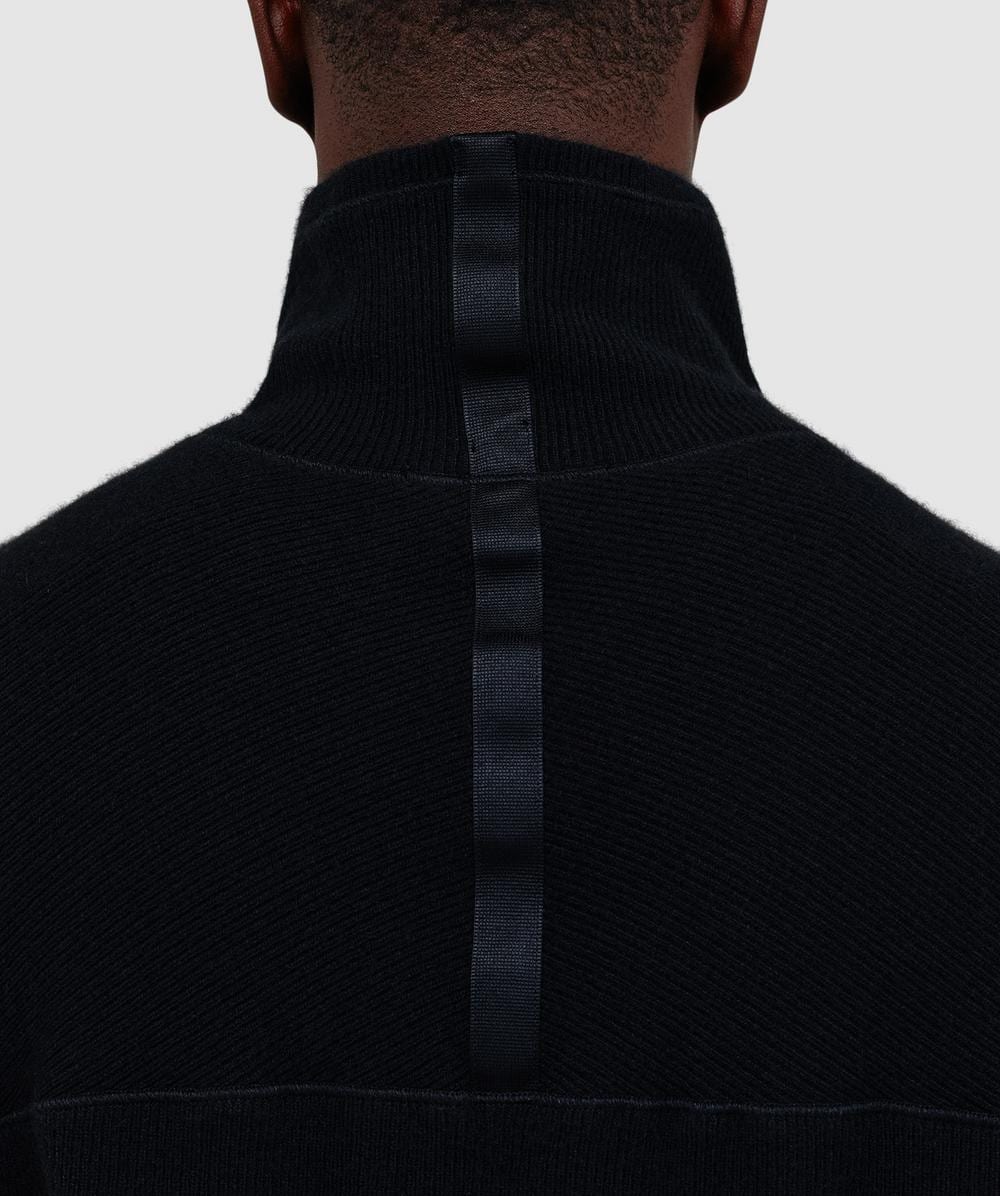 Stone Island Ribbed mock neck sweatshirt | BLACK | SEVENSTORE