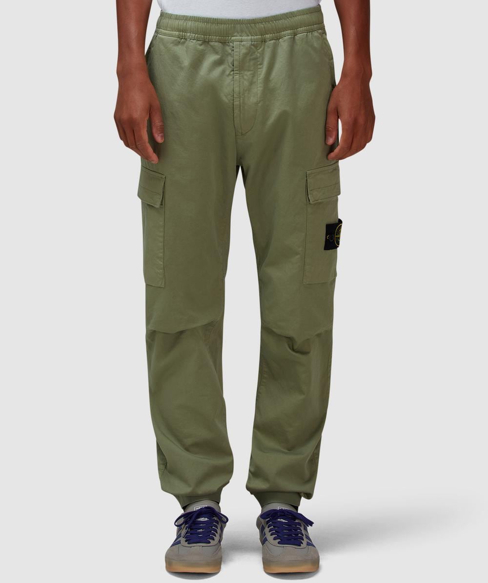 Stone Island Organic Cotton Cargo Pant In Green