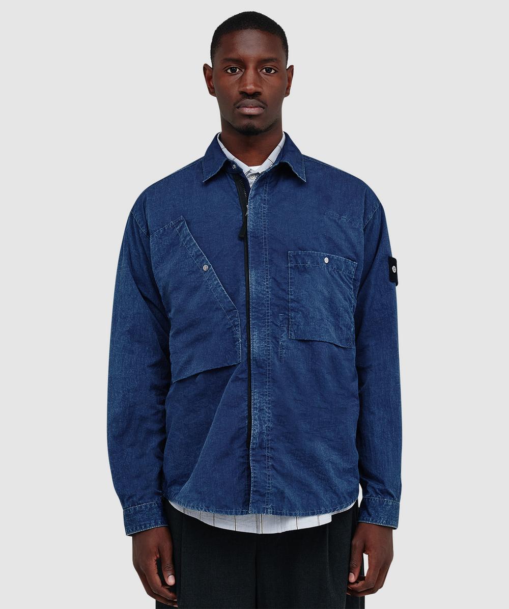 ジャケット・アウター STONE  HOLLOW FIBRE NYLON INDIGOTC Stone Island Nylon indigo-TC overshirt | HOLLOW FIBER NYLON INDIGO