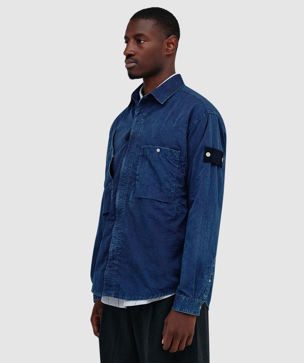 Stone Island Nylon indigo-TC overshirt | HOLLOW FIBER NYLON INDIGO