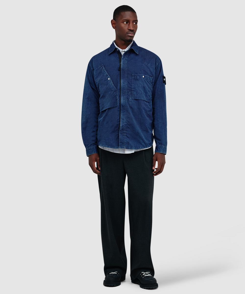 Stone Island Nylon indigo-TC overshirt | HOLLOW FIBER NYLON INDIGO