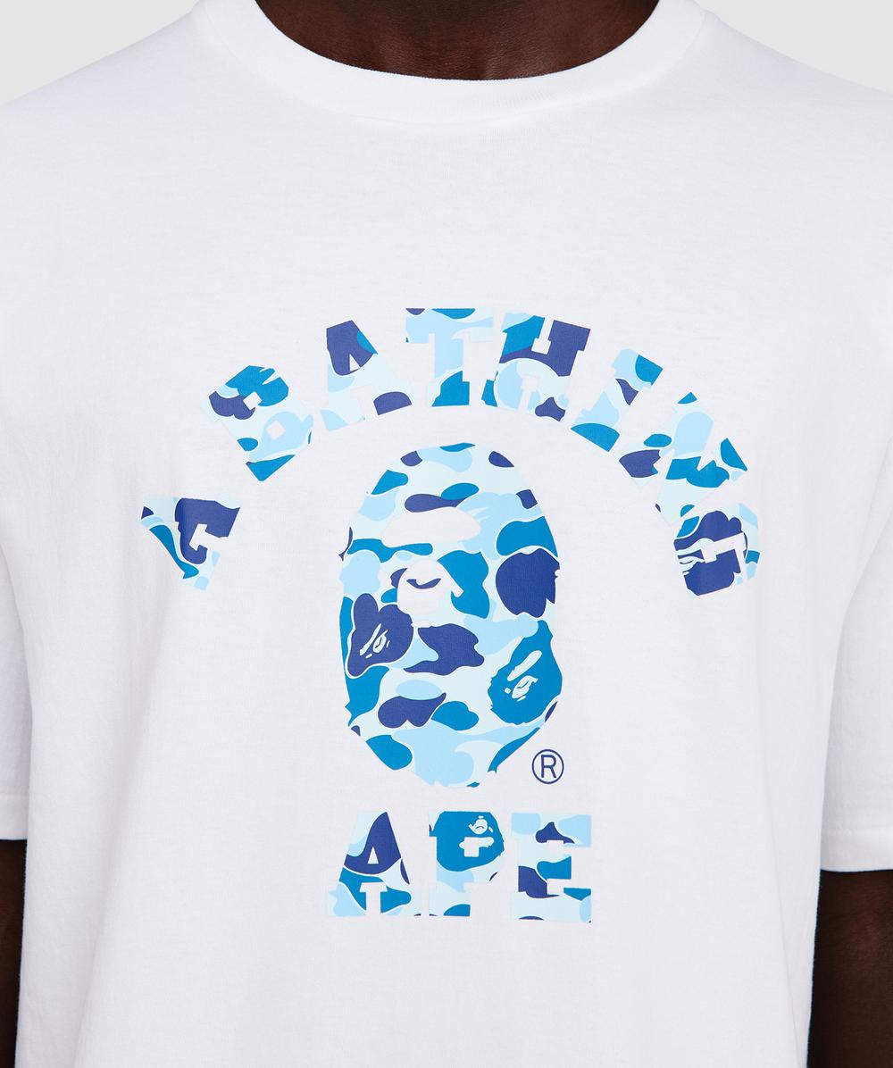 BAPE - A Bathing Ape ABC camo college t-shirt | WHITE X BLUE