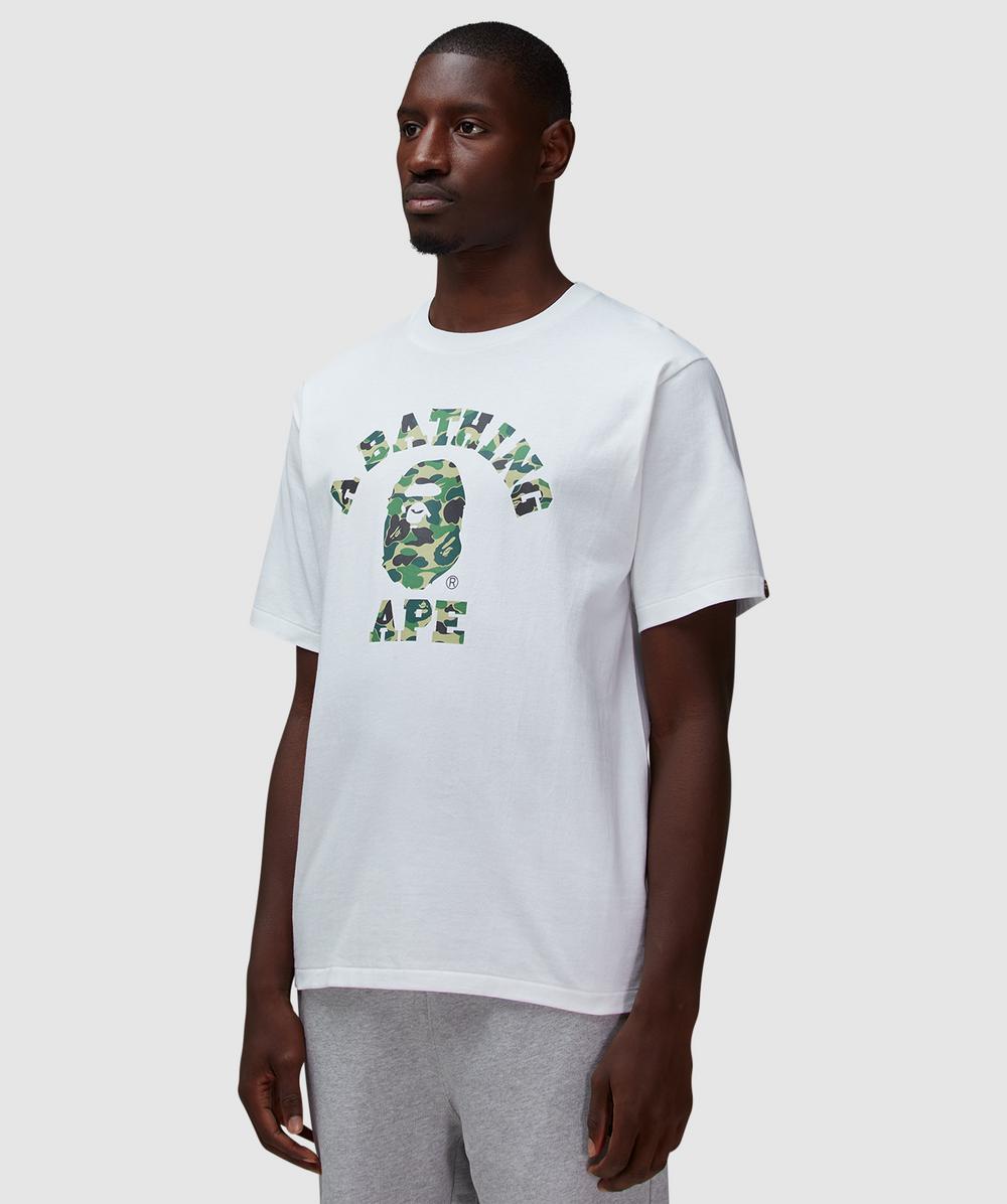 BAPE - A Bathing Ape ABC camo college t-shirt | WHITE X GREEN