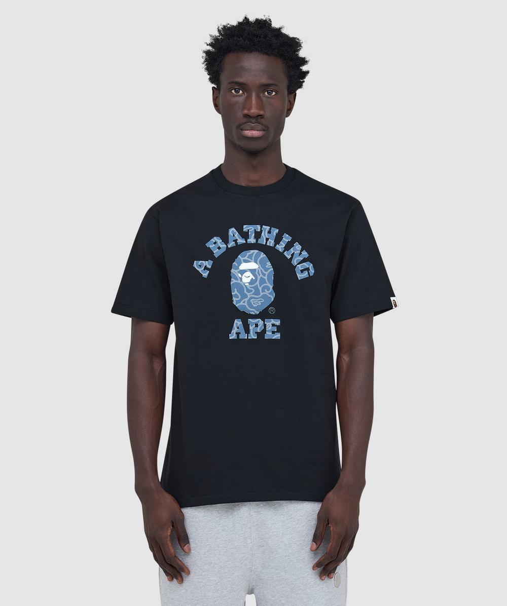 Bape - A Bathing Ape Japanese Cloud Camo College T-shirt In Blue