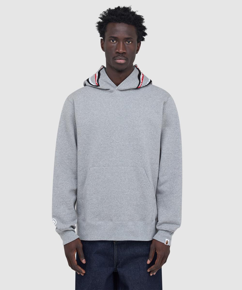 Bape - A Bathing Ape Shark Pullover Hoodie In Gray
