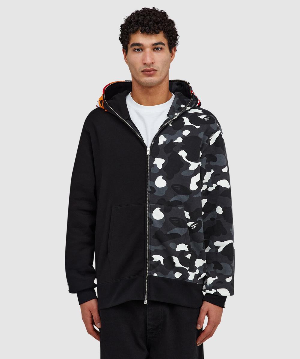Bape - A Bathing Ape City Camo Tiger Shark Hoodie In Black