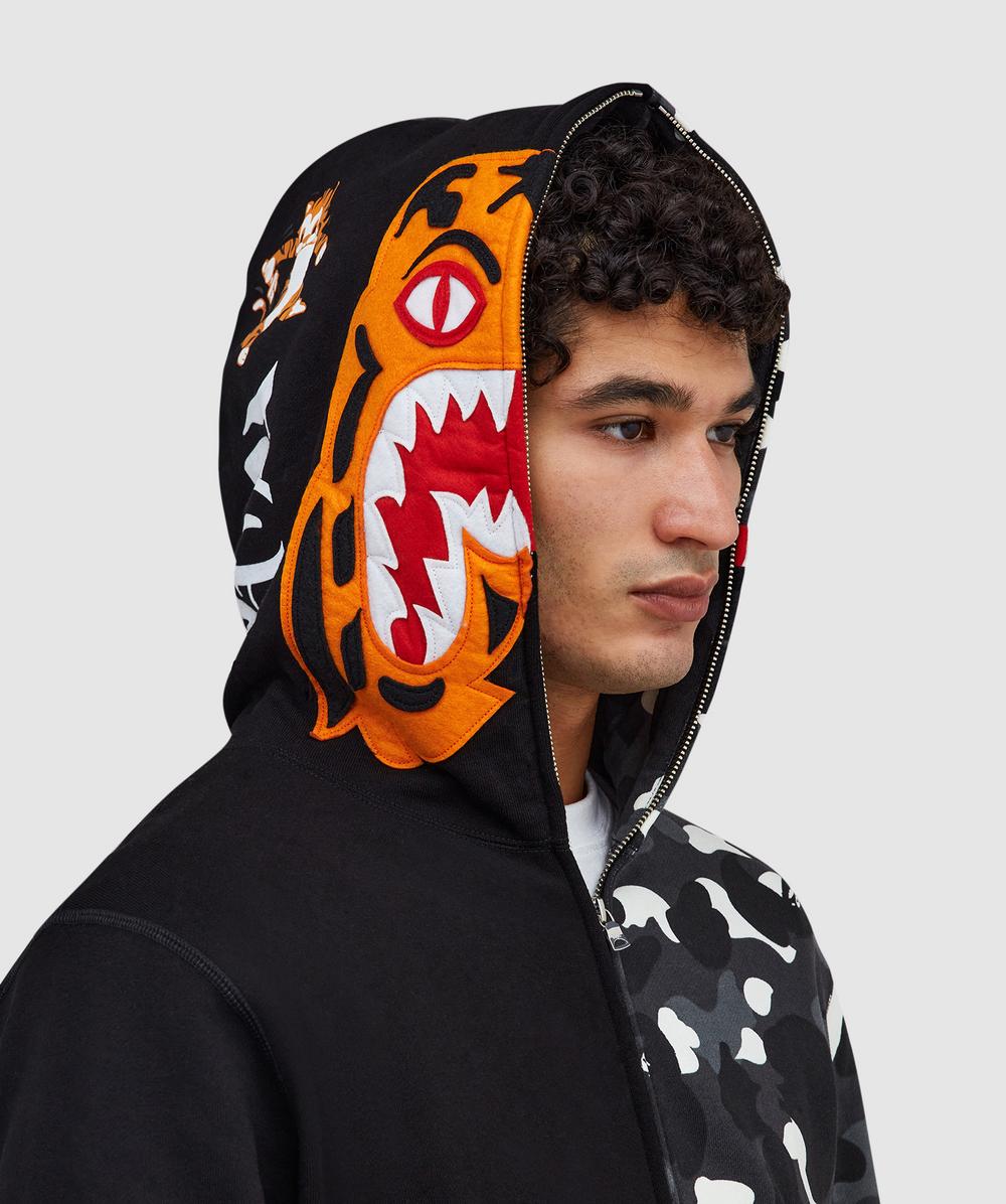 Tiger Shark Ape Shark Hoodie BAPE Camo Crazy Face Tiger Shark Full 
