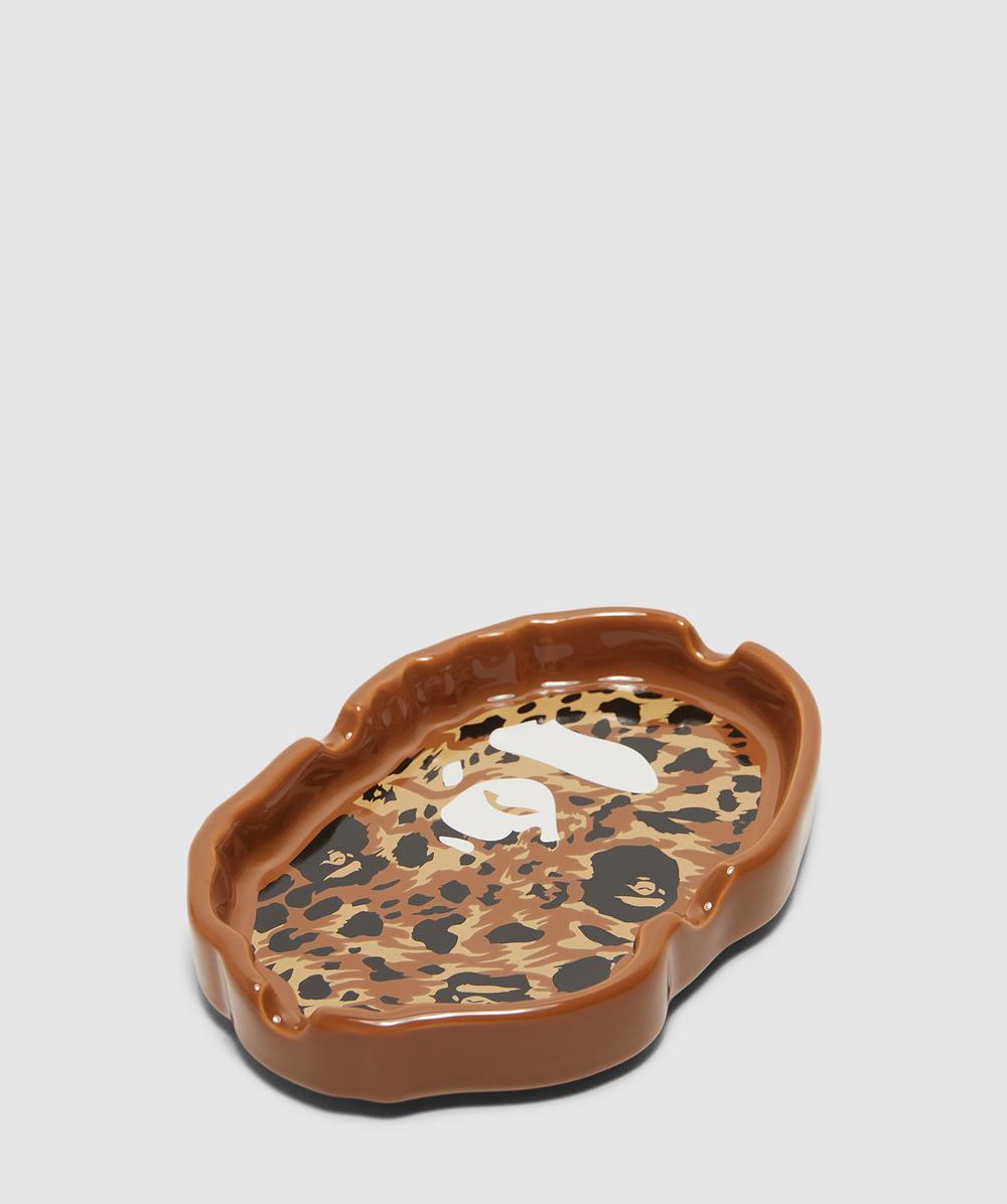 BAPE - A Bathing Ape Wild leopard pattern ape head ashtray | BEIGE