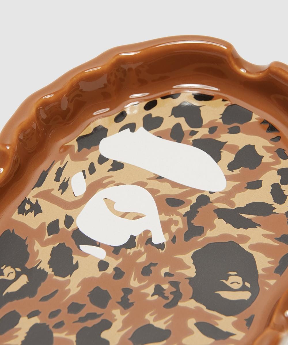 BAPE - A Bathing Ape Wild leopard pattern ape head ashtray | BEIGE