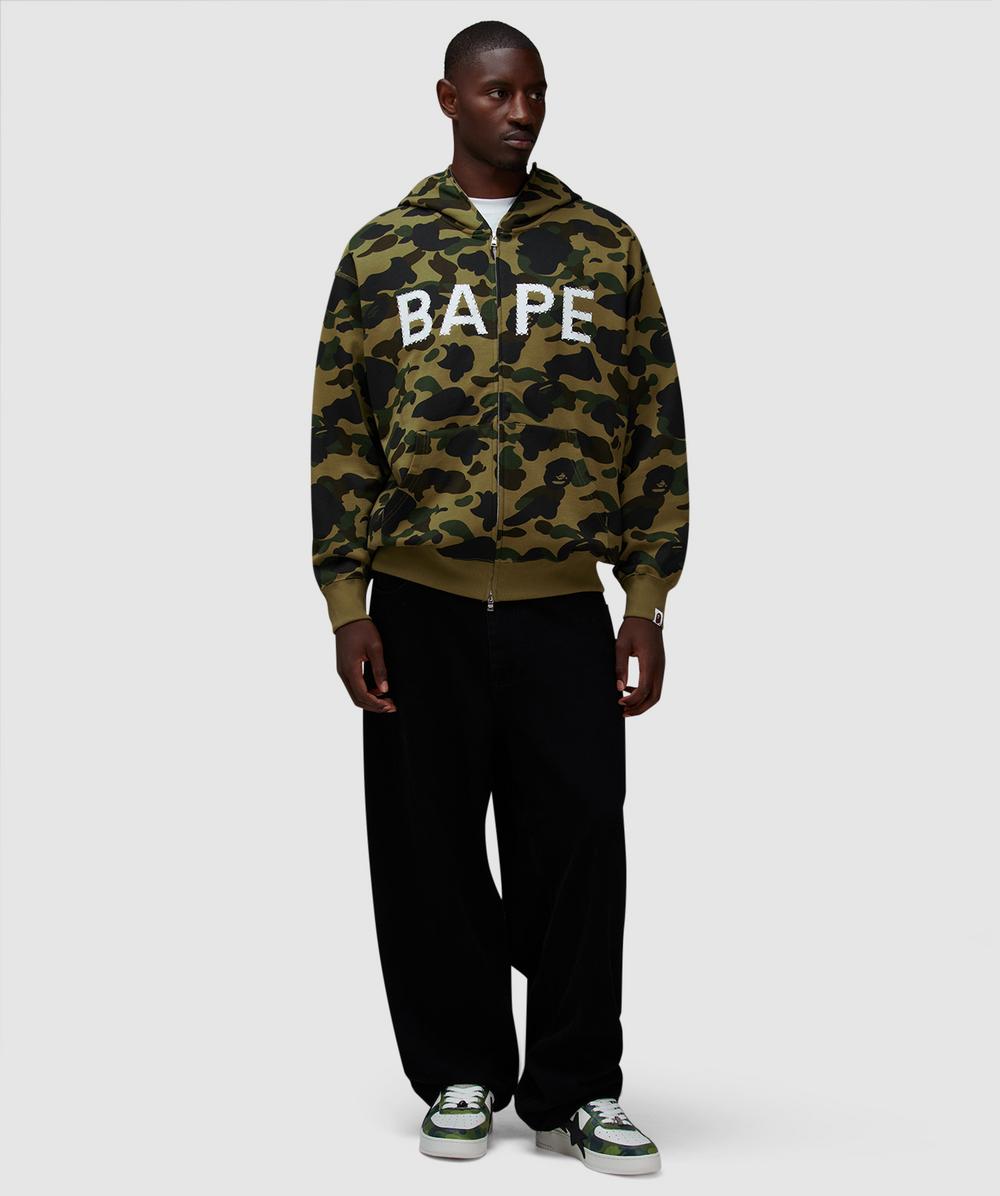 BAPE - A Bathing Ape 1st camo BAPE rhinestone hoodie | GREEN