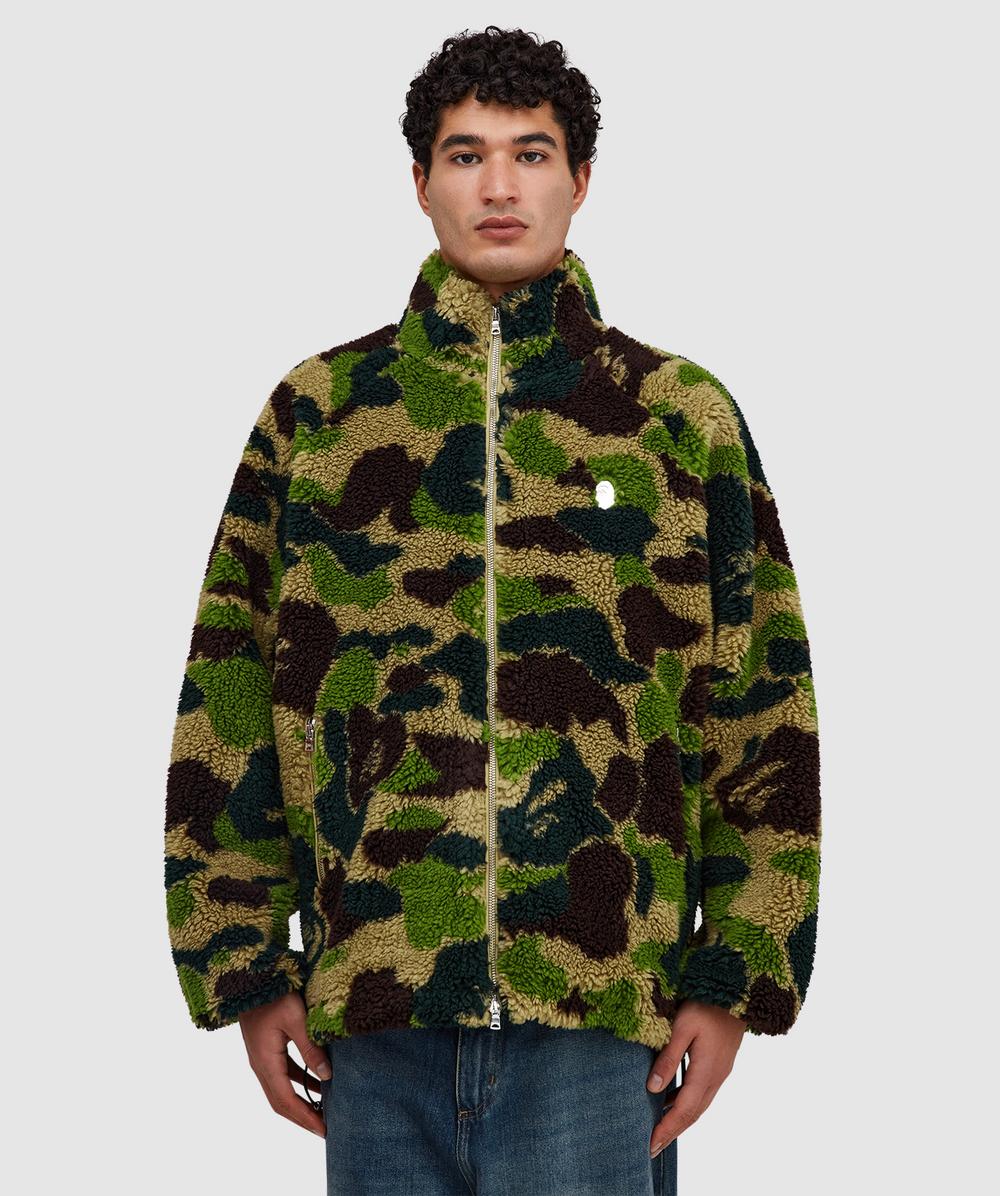 Bape - A Bathing Ape Abc Camo Metal One Point Boa Jacket In Green