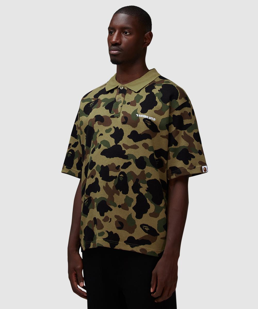 BAPE - A Bathing Ape 1st camo relaxed polo t-shirt | GREEN