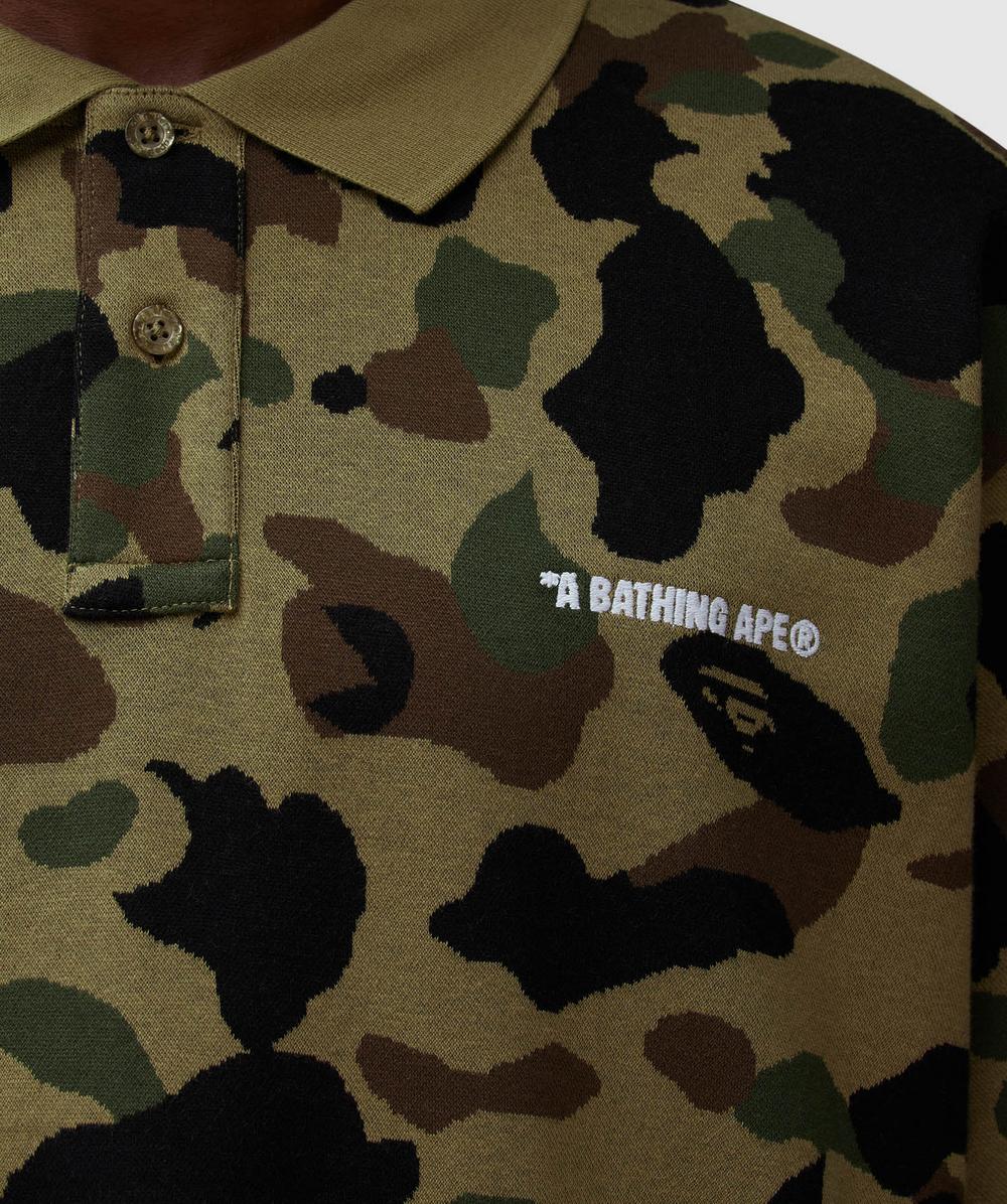 トップス A Bathing Ape 1ST CAMO ONE POINT POLO S A Bathing Ape Men 1st Camo One Point Polo green