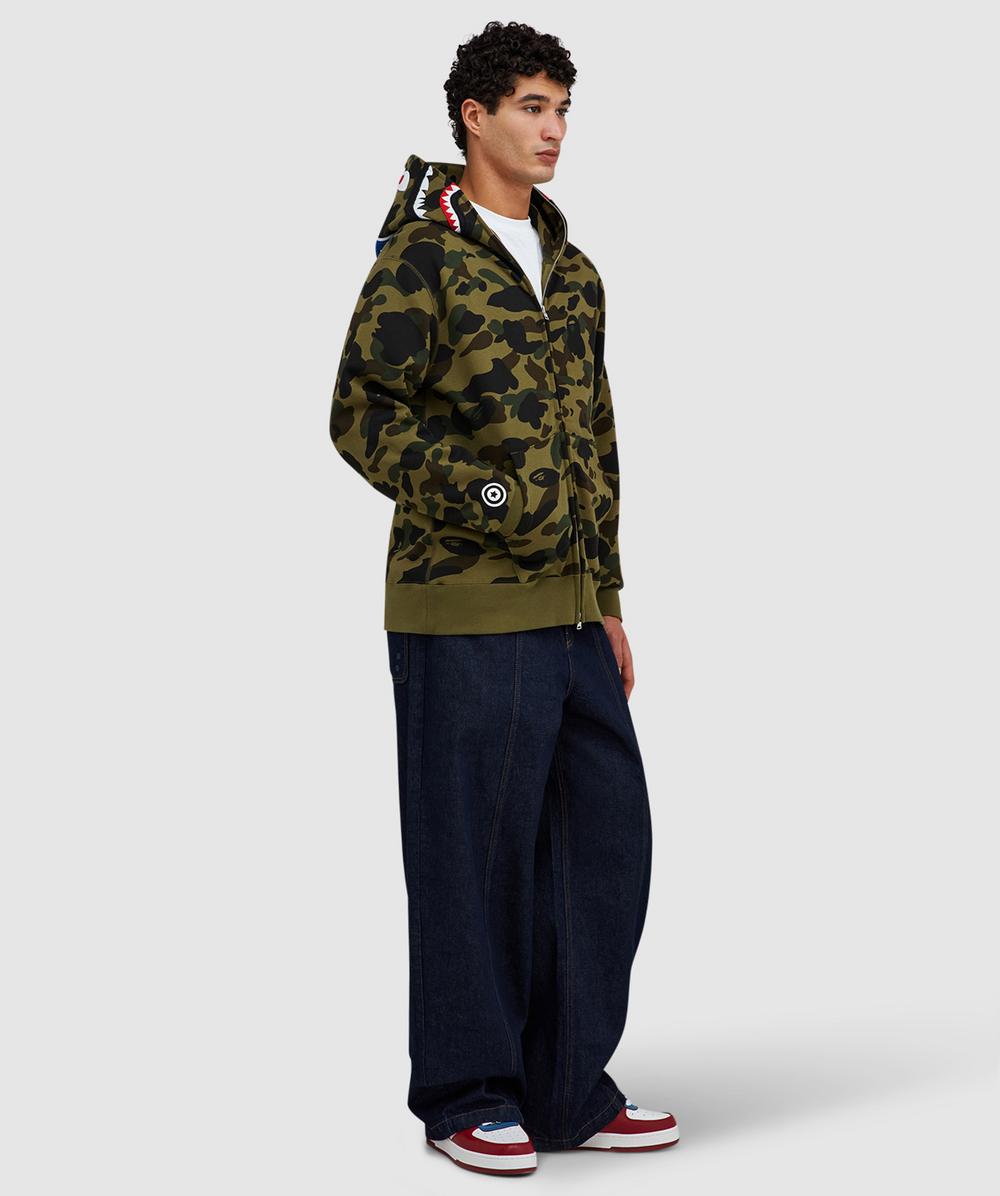 BAPE - A Bathing Ape 1st camo shark full zip hoodie | GREEN