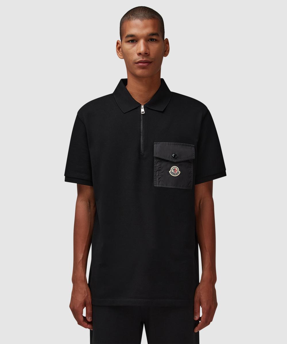 Moncler Piquet Pocket Polo Shirt (Black - M) - Size M, Male